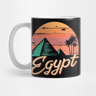 Retro sunset Egypt Pyramids - Vintage Travel Souvenir Mug